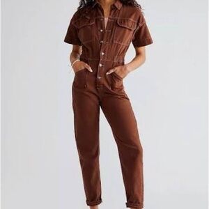 Free People Marci Coverall - Color: Pinecone - Size Small